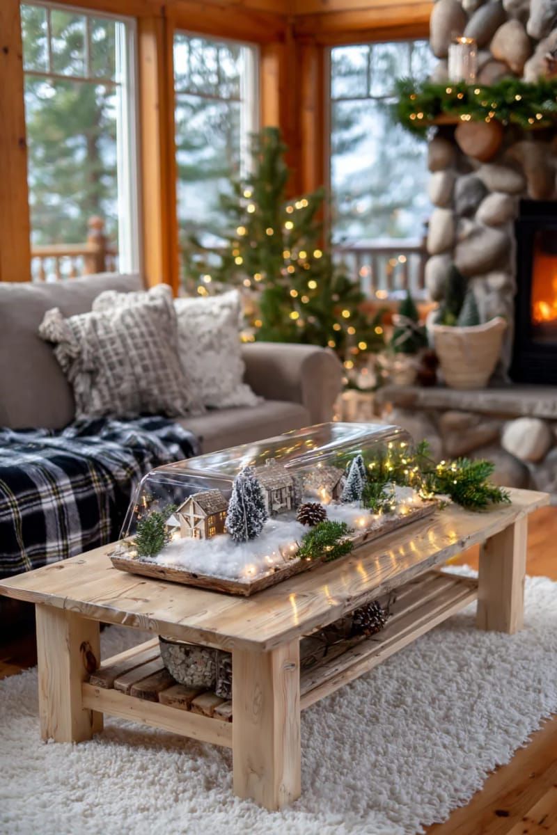 12. Mini Cabin Diorama Under a Snow-Filled Glass Dome - photo 3