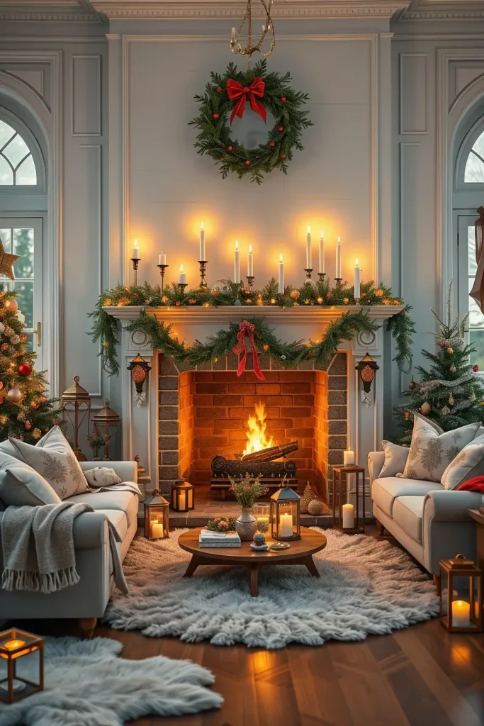 Warm Candlelit Glow for Your Fireplace Mantel