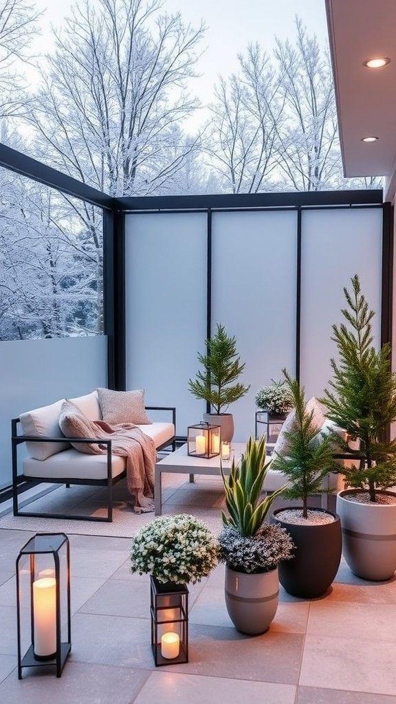 Frosted Glass Windbreaks for Patios