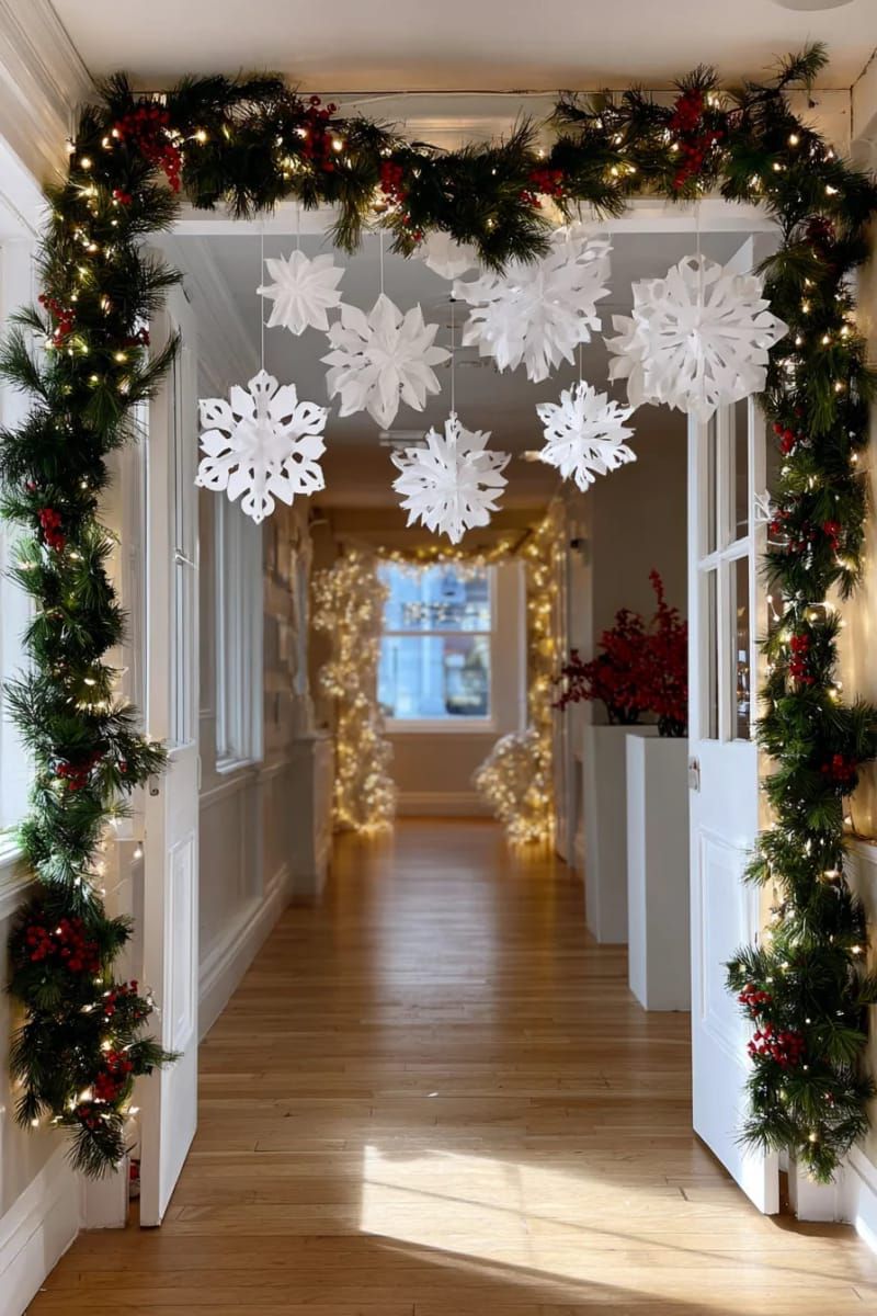 1. Snowflake Entrance Decor for a Winter Wonderland Welcome - photo 5
