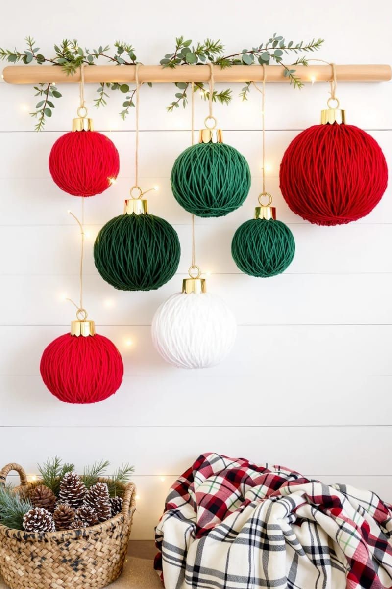 5. Yarn Sphere Wall Display with Wooden Rods - photo 3