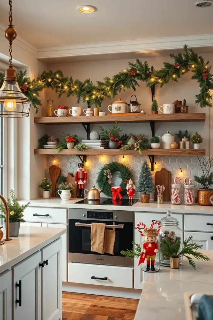 Styling Kitchen Shelves for a Christmas Look - photo 2