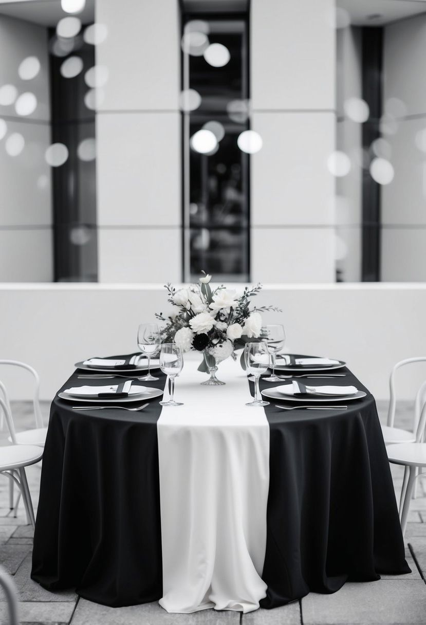 11) Black and White Chic Table Style