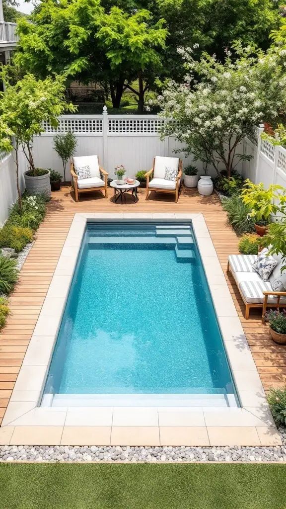 16. A Small Modern Pool at a Cozy Farmhouse