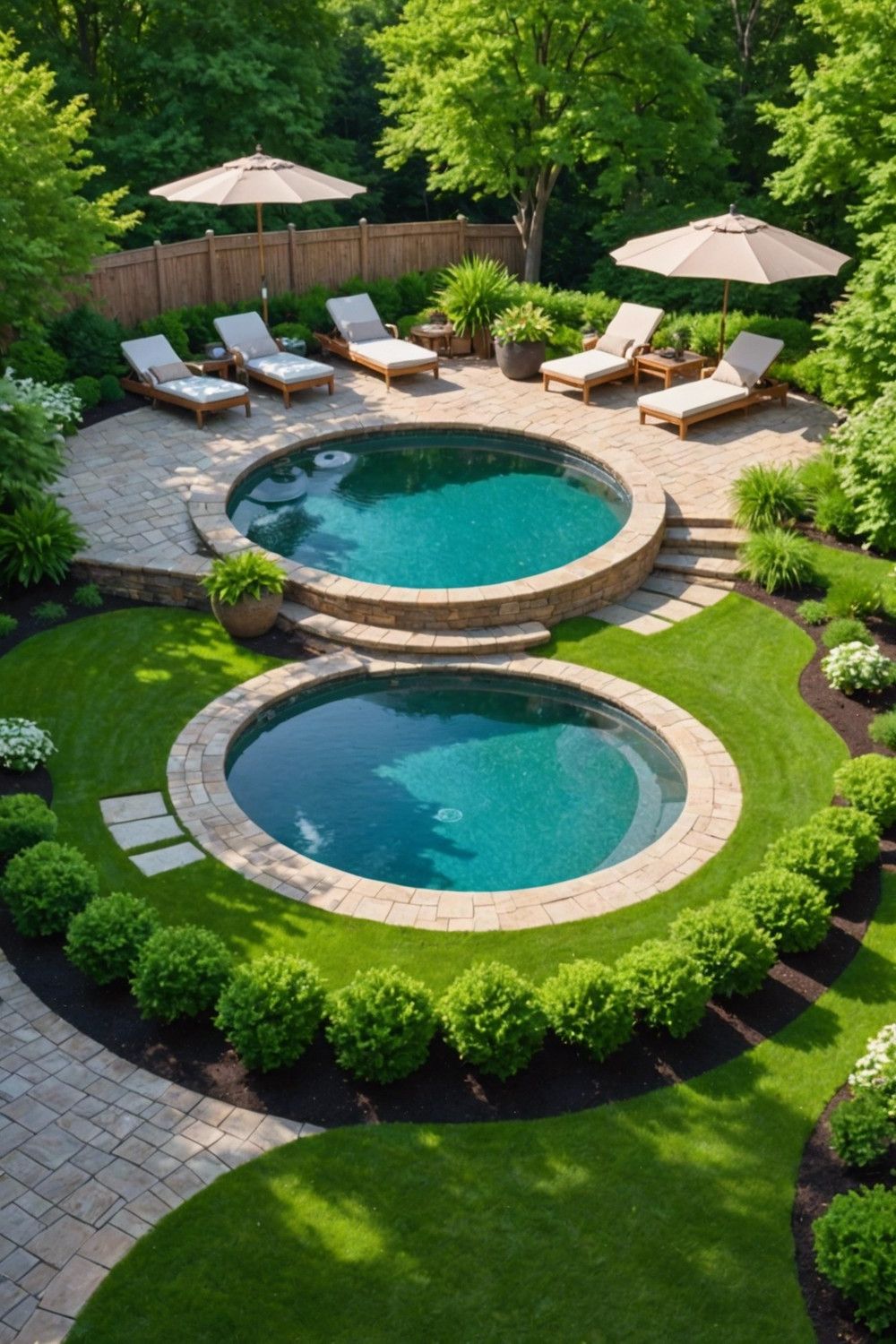 Tanning Ledge Ideas for Round Pools