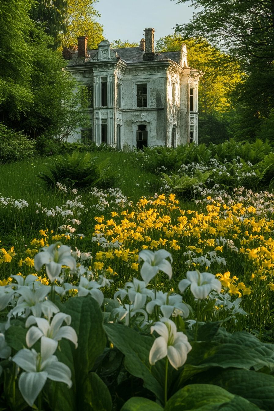17. Wander Wildflower Fields in a Woodland Garden