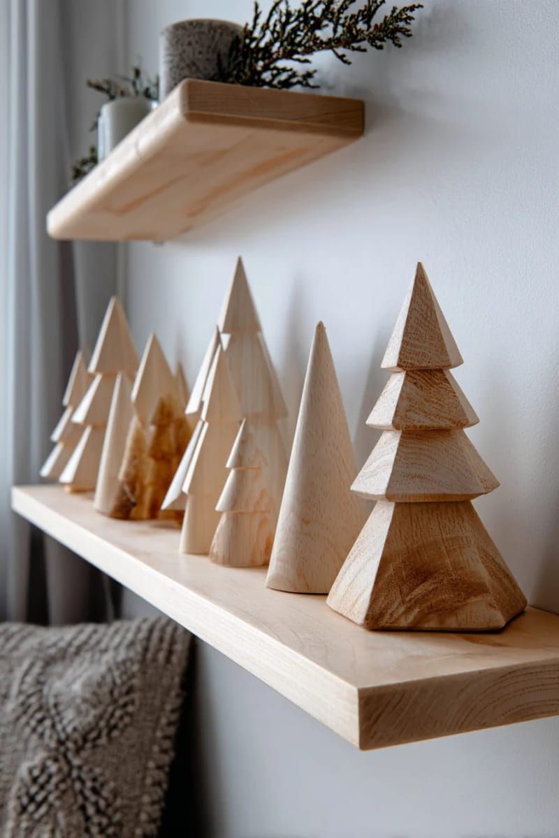 15. Scandinavian Wood Trees on a Shelf - photo 2