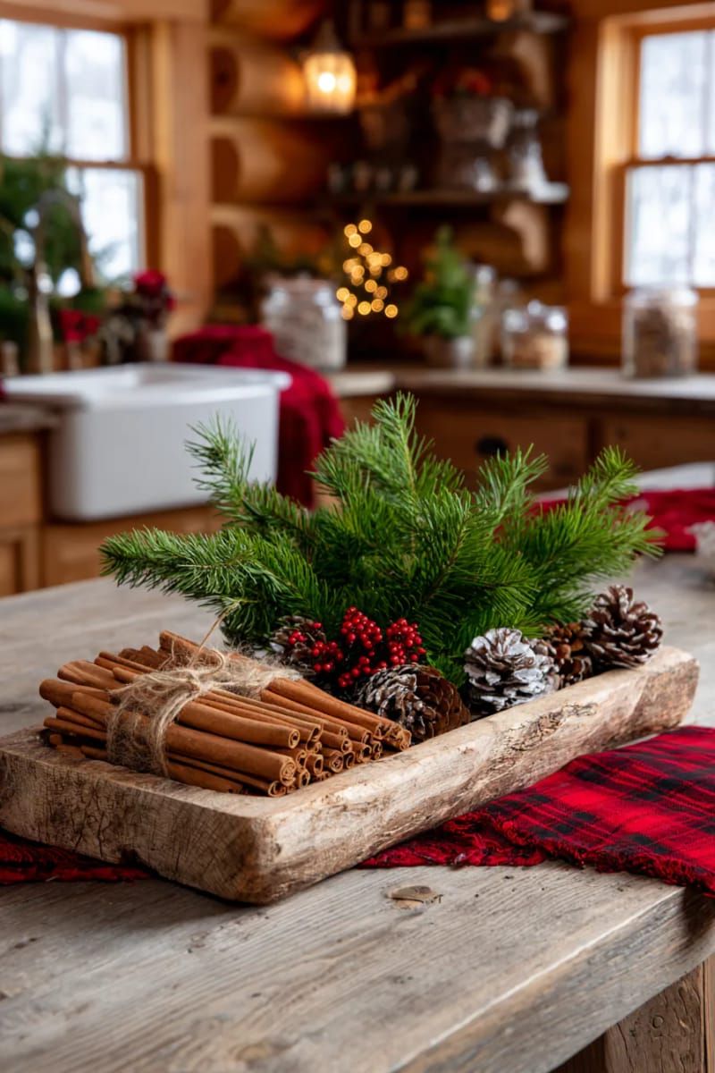 10. Pine and Cinnamon Kitchen Centerpiece - photo 2
