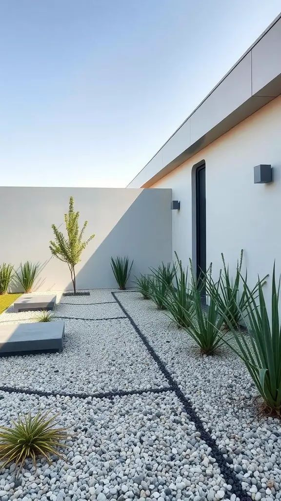 Sleek and Simple Gravel Garden Styles