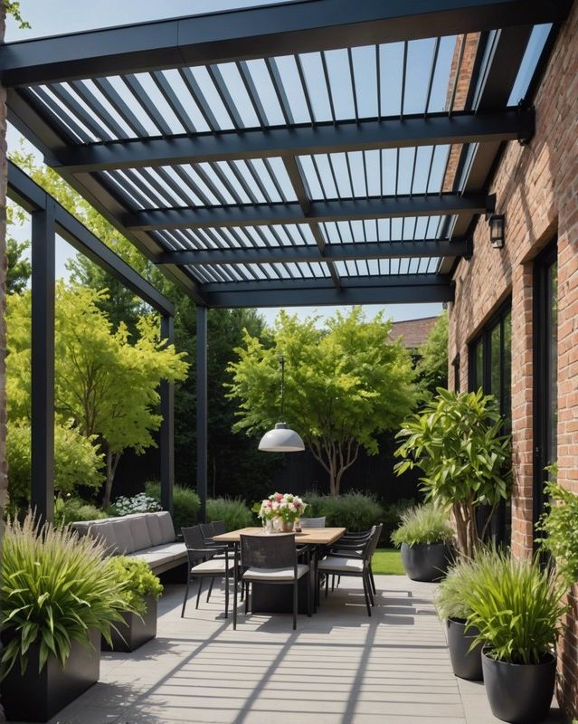 7) Retractable Pergola With Louvered Roof