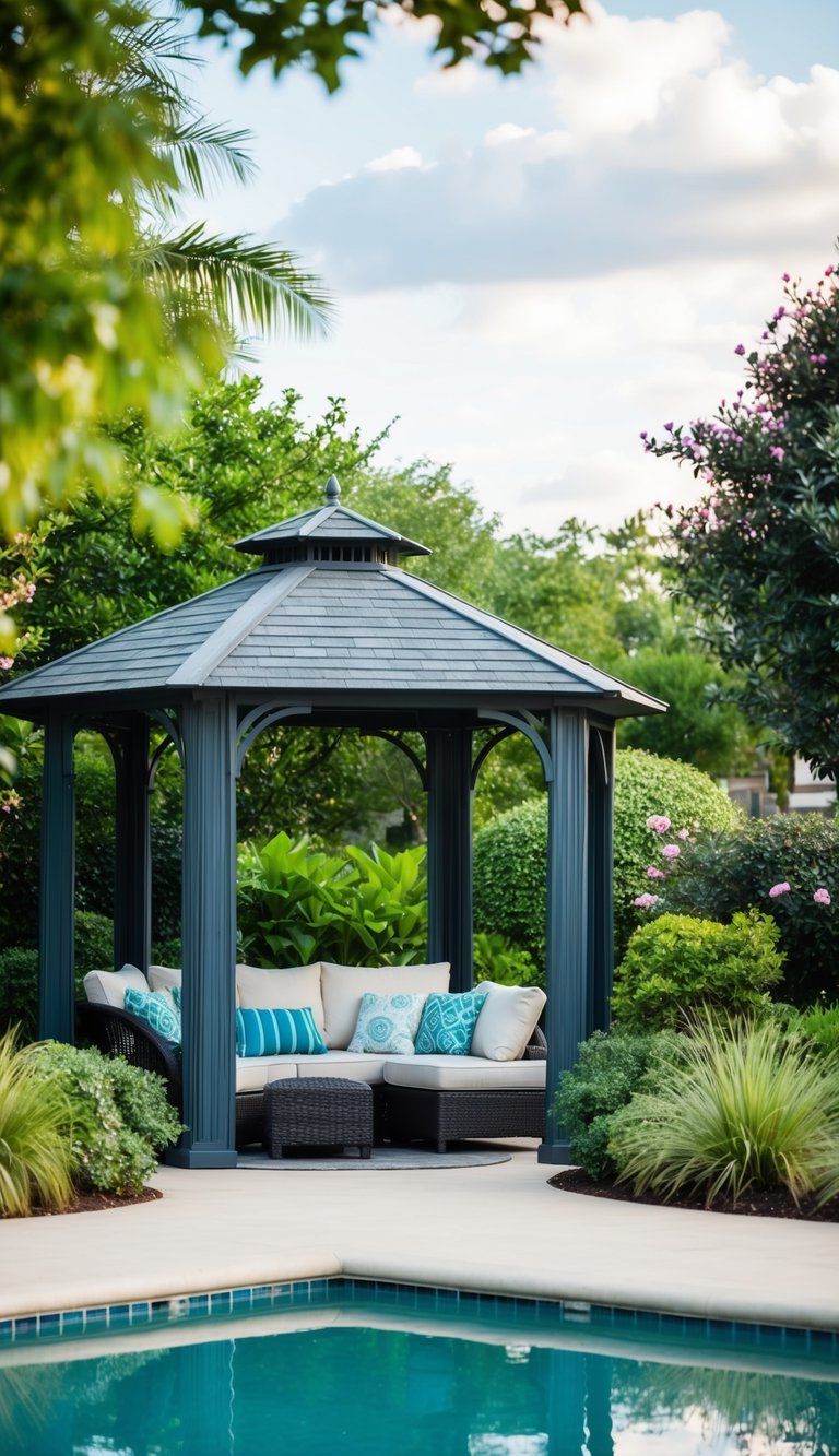 17. Add a Poolside Gazebo for Relaxation