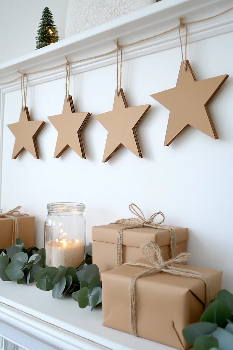 25. Gold Cardboard Star Garland on a String - photo 2