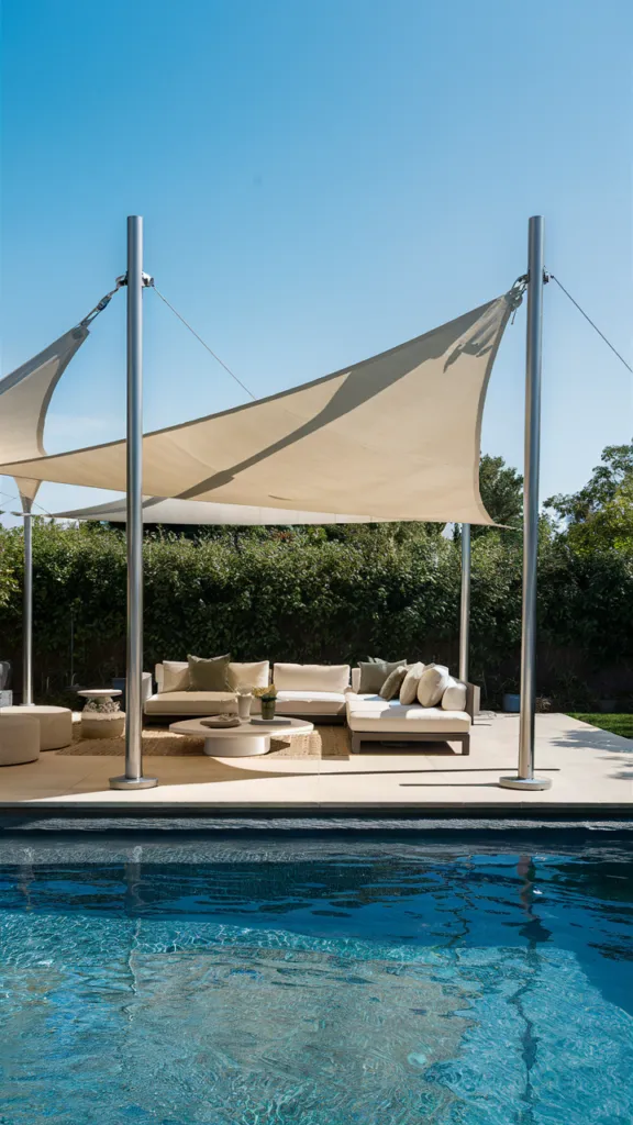 Pole-Mounted Shade Sails