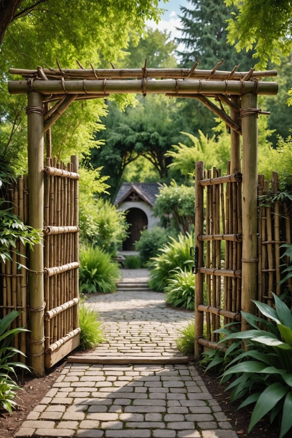 DIY Bamboo Gate with Natural Accents