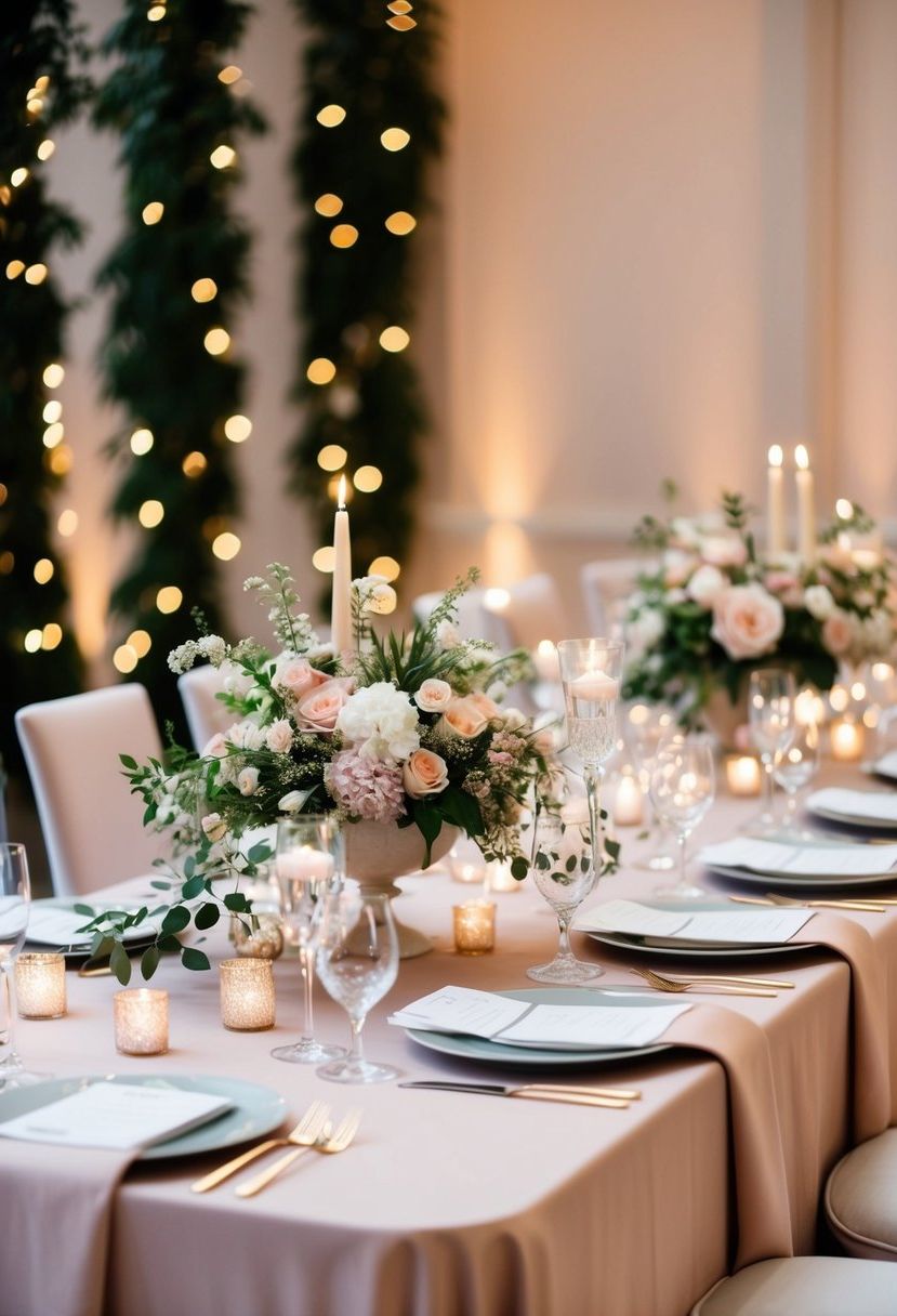 2) Tablecloths in Blush Linen