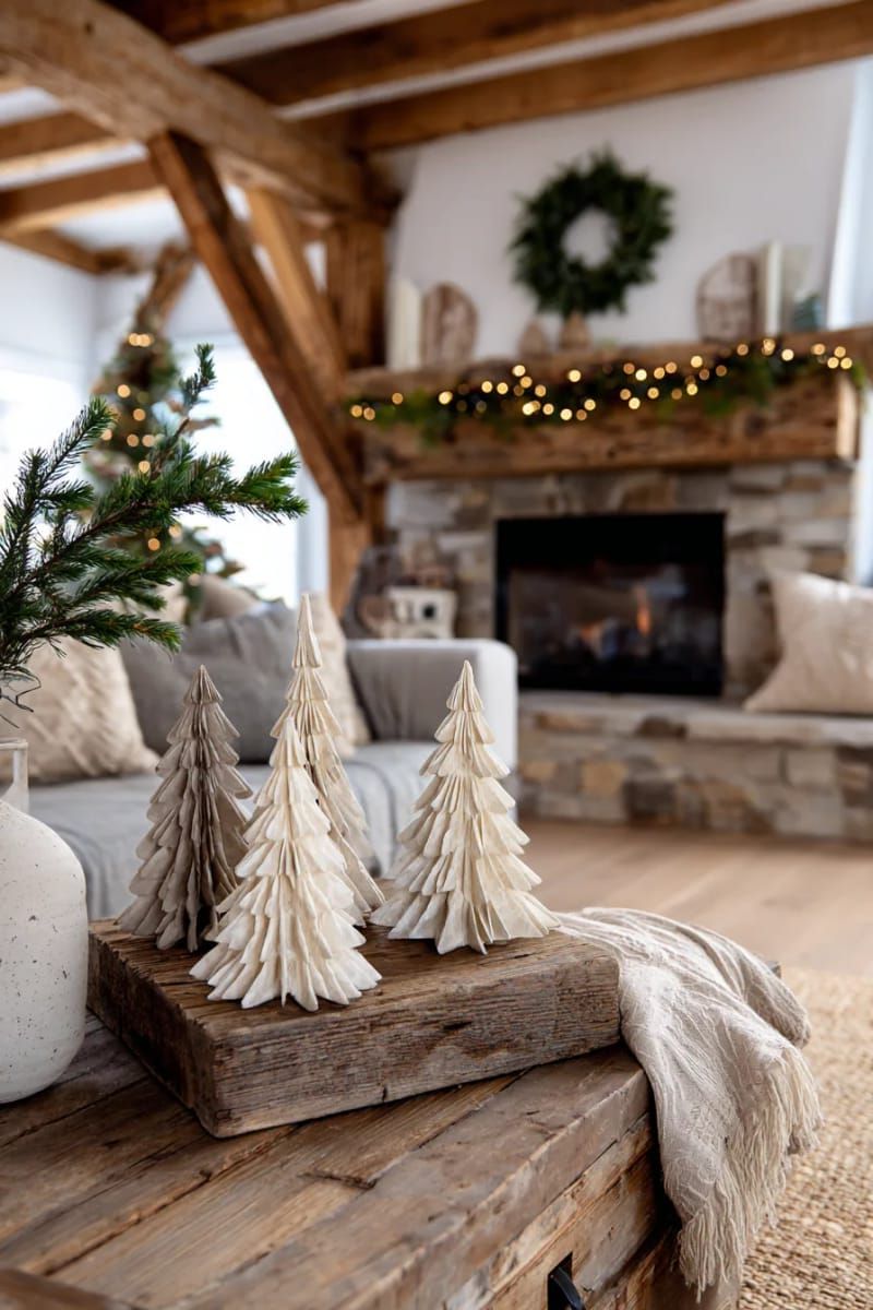 29. Cardboard Christmas Trees In Soft Neutral Tones - photo 2