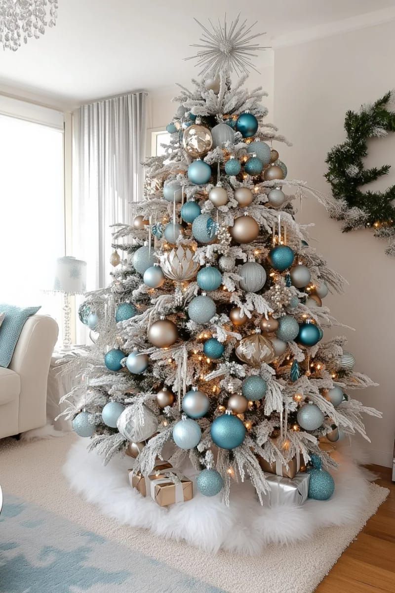 5. Icy blue silver baubles for a winter wonderland tree - photo 2