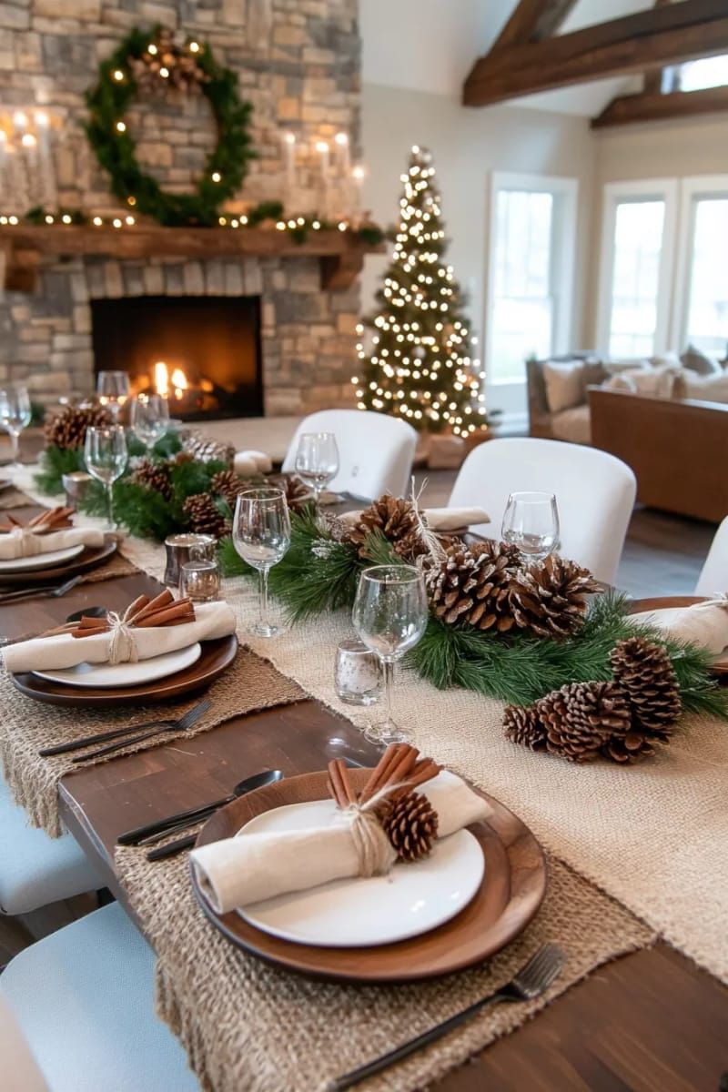 17. Rustic Pinecone and Cinnamon Bundles Per Plate
