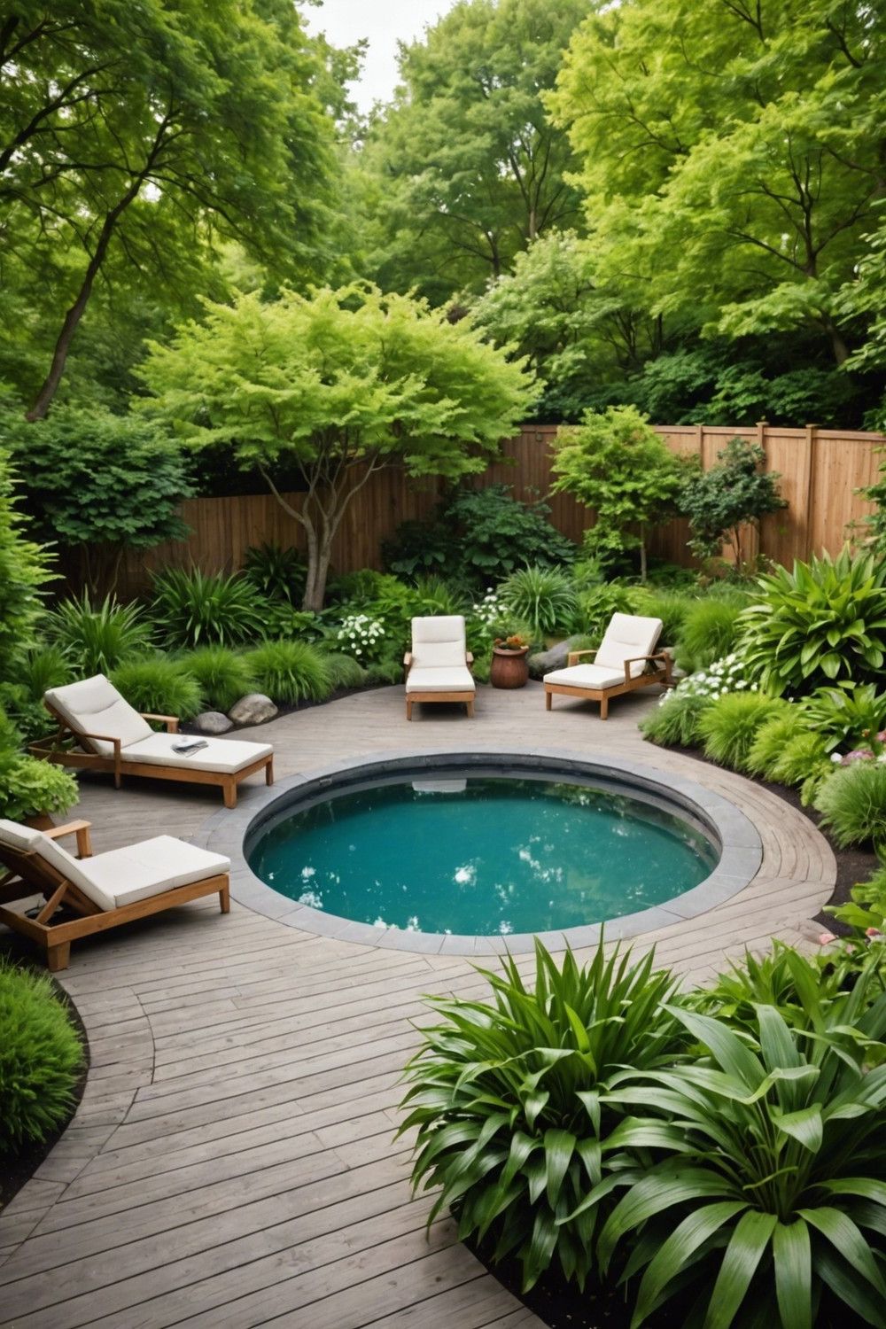 Compact Deck Ideas for Small Round Pools