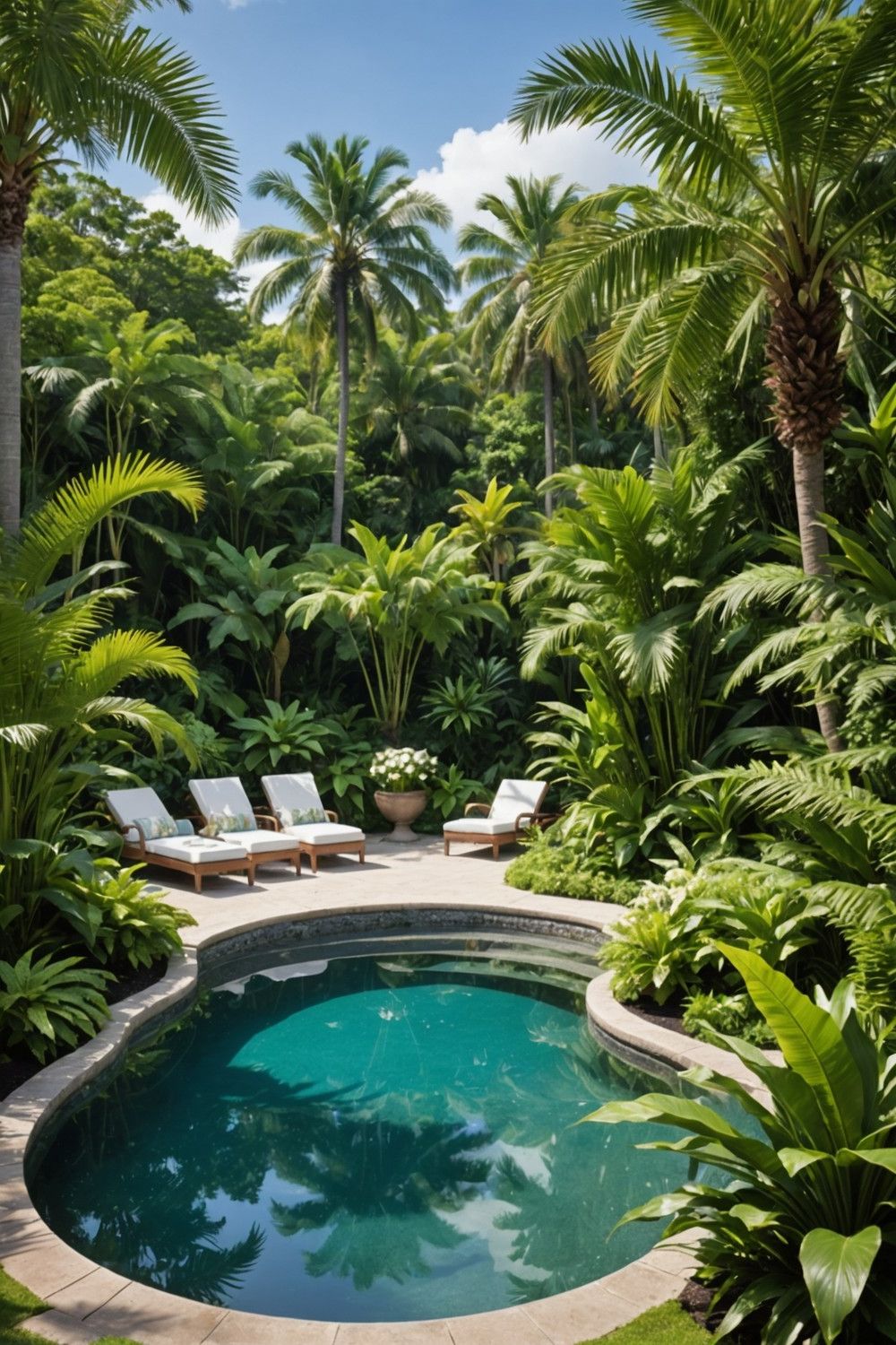 Lush Green Pool Border Ideas