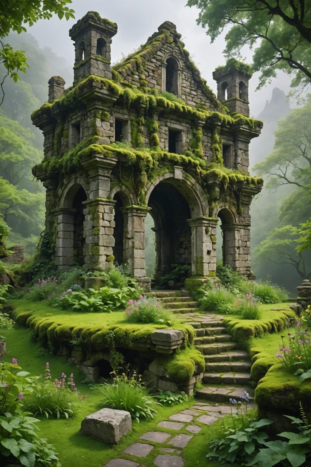 Ancient Ruin Garden Decor