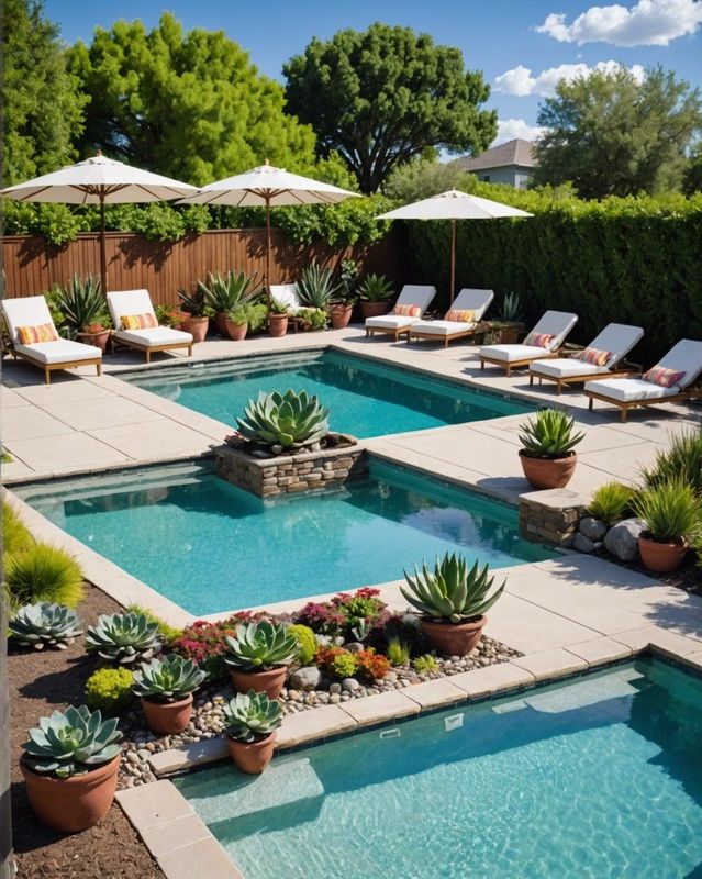 7) Sunny Poolside Seating Area