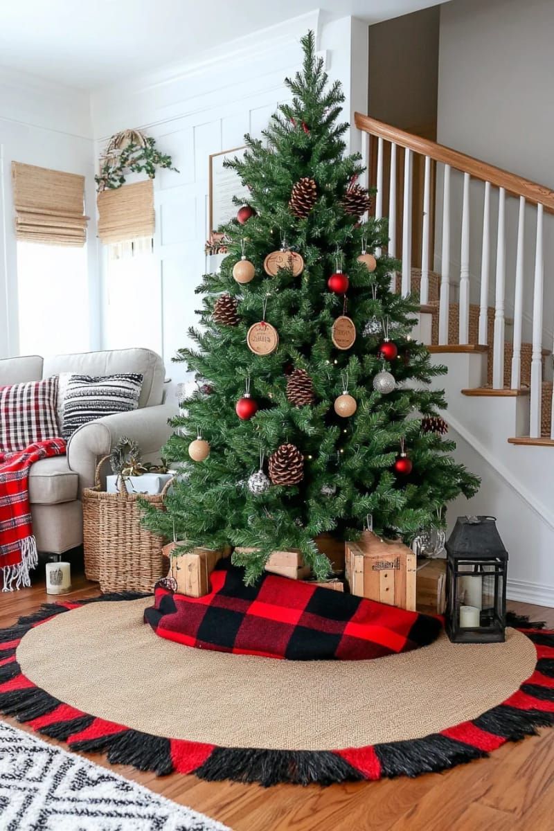10. Burlap Plaid Tree Skirt Ideas - photo 3