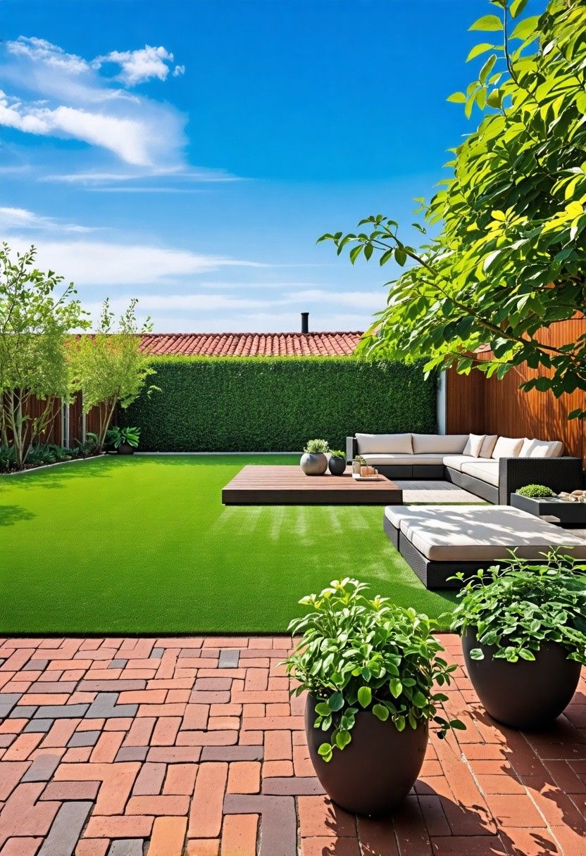 Combining Brick and Grass Areas