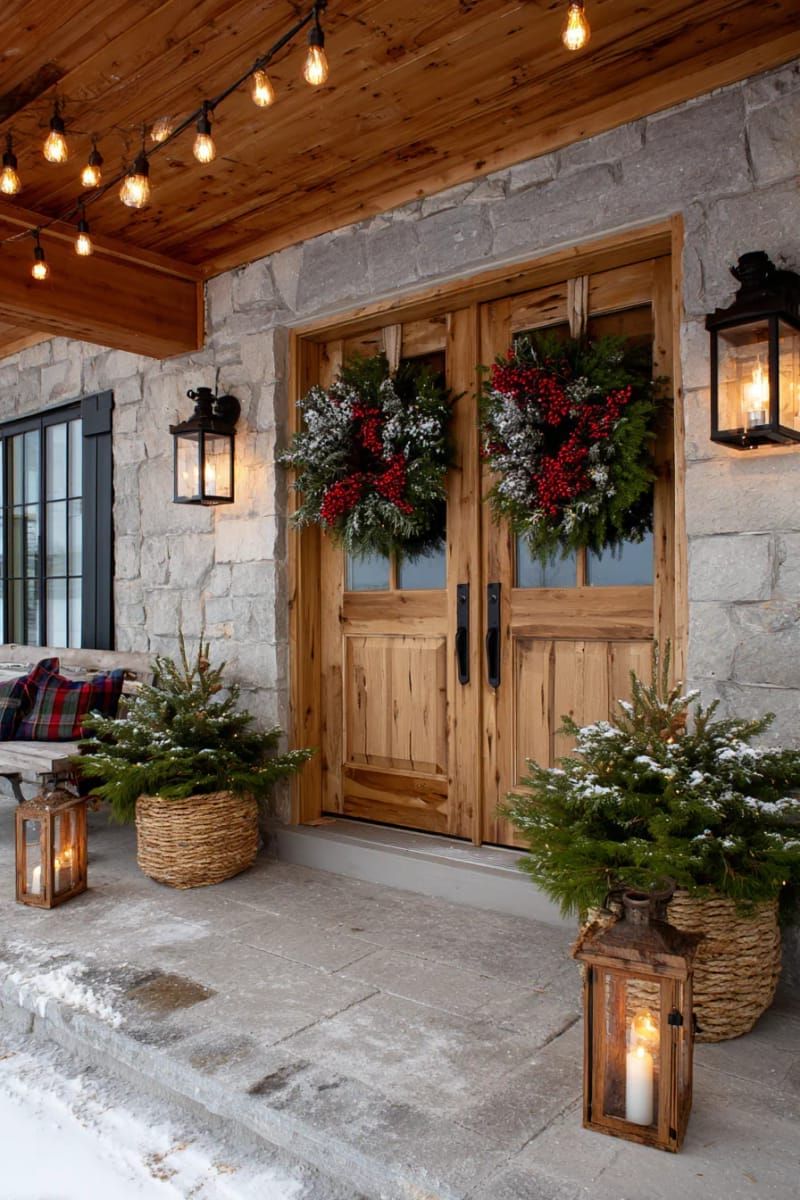 10. Foliage Garlands With Berries and Frosted Pinecones - photo 3