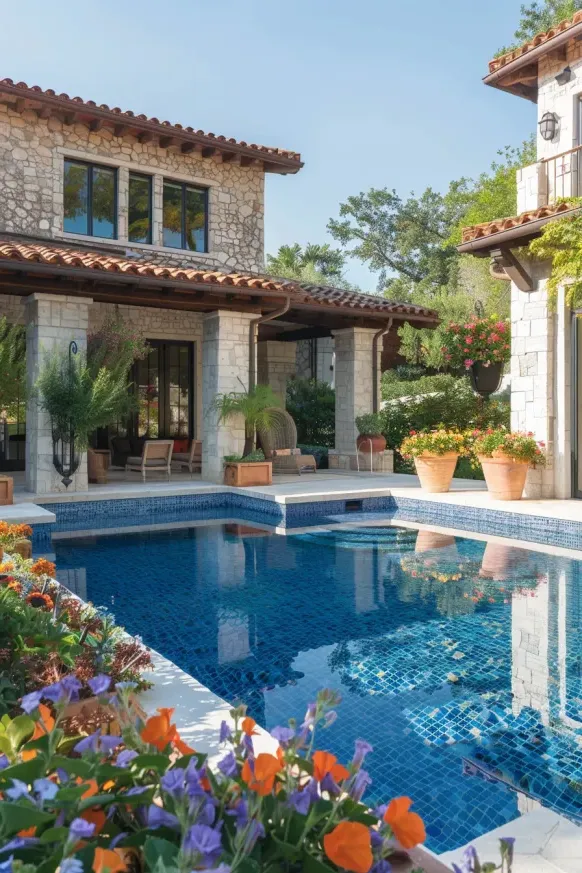 Mediterranean-Style Poolside Landscaping Ideas