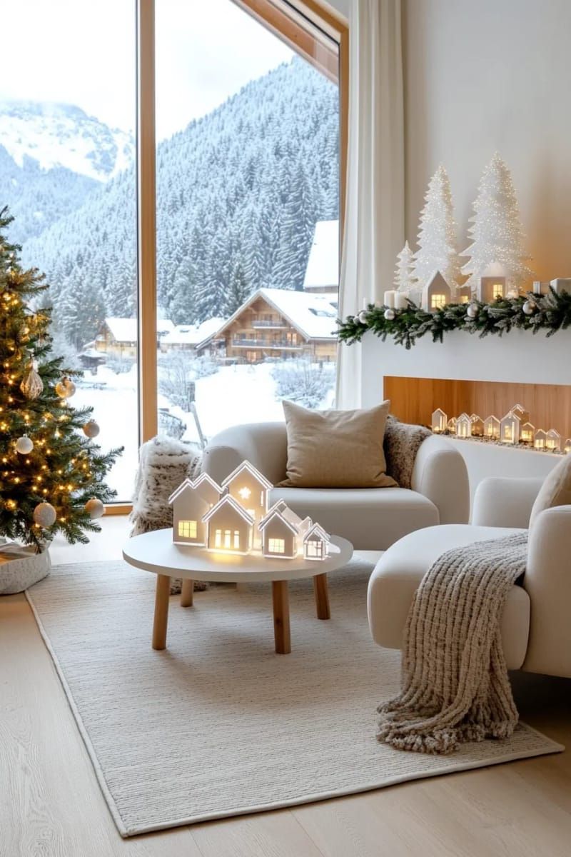 1. Frosted Glass Village With LED Lights - photo 2