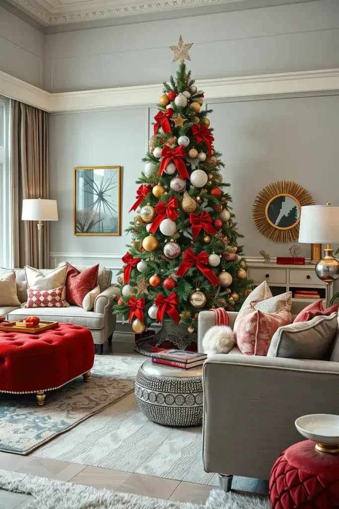 2025 Trends for Red and Silver Christmas Trees - photo 2