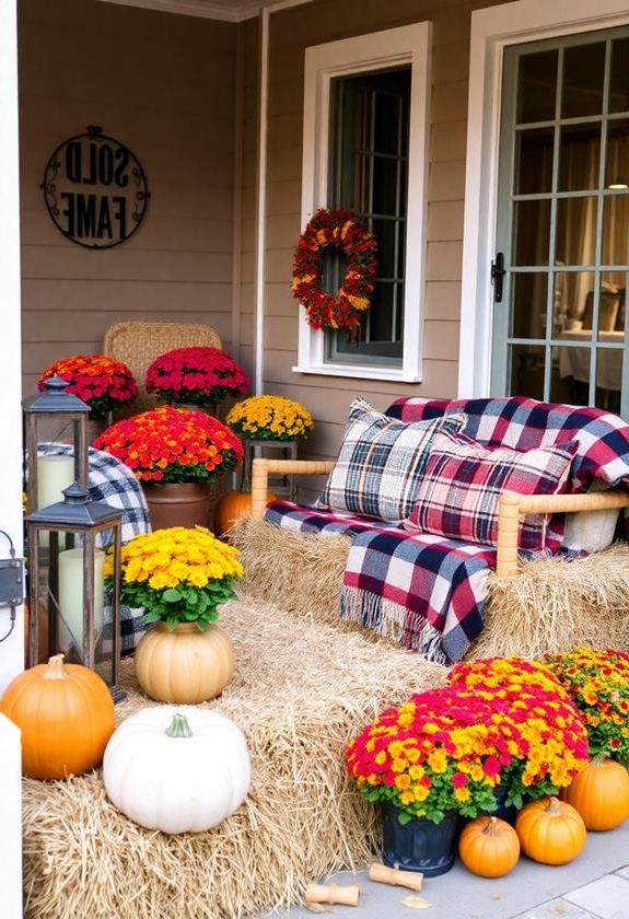Rustic Hay Bale Seating