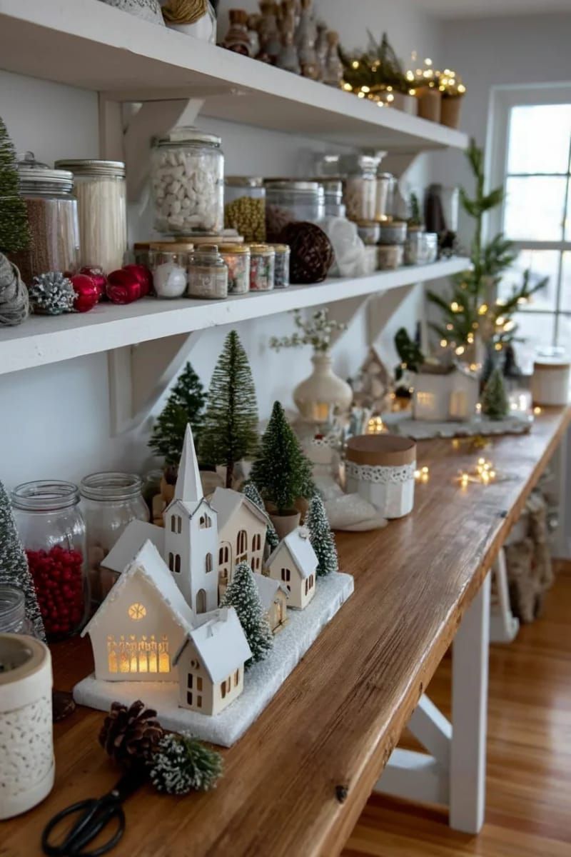 2. Cardboard Christmas Village Craft Table Display - photo 3