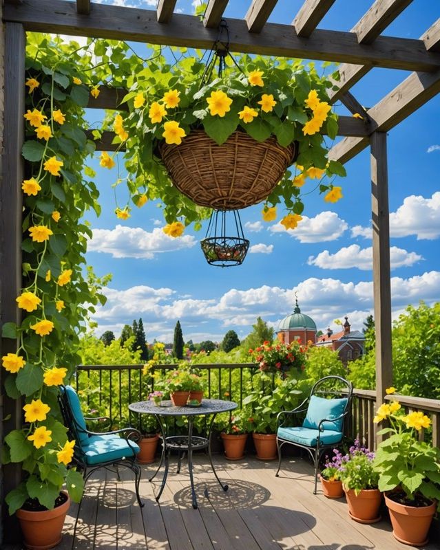 Hanging Basket Cucumber Trellis