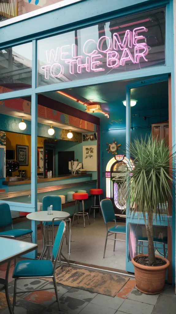 Retro-Style Bar Space
