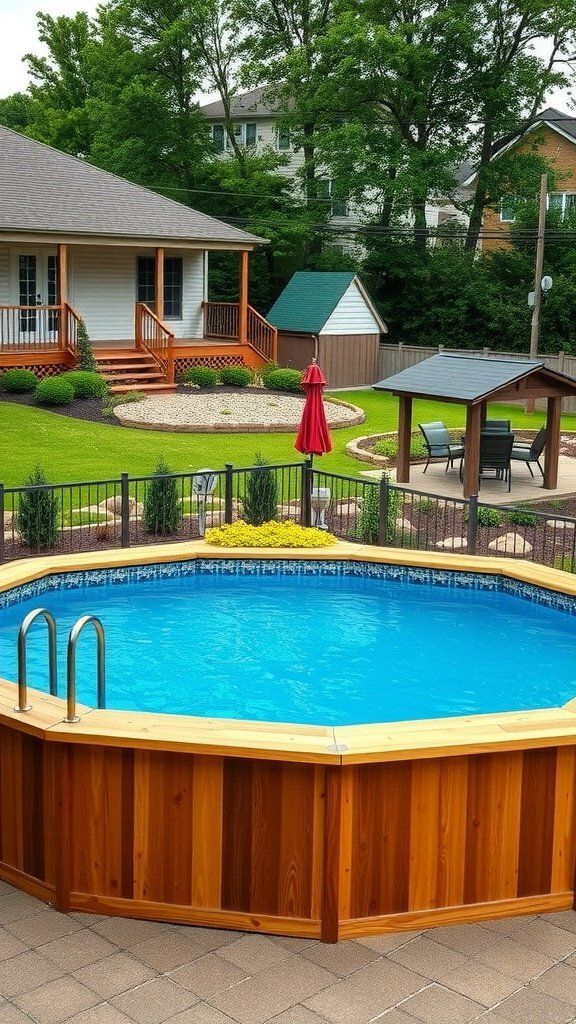 Classic Wooden Surround for Your Pool