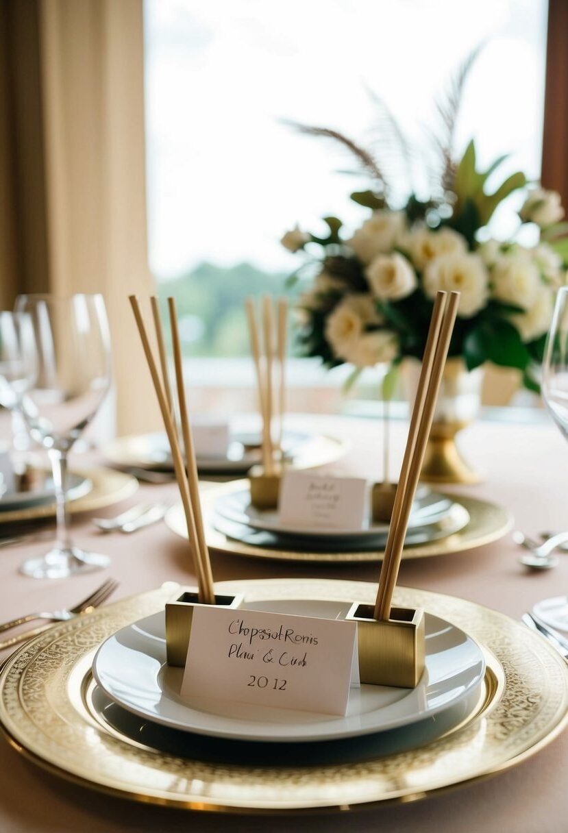 5) Chopstick Rests as Place Card Holders