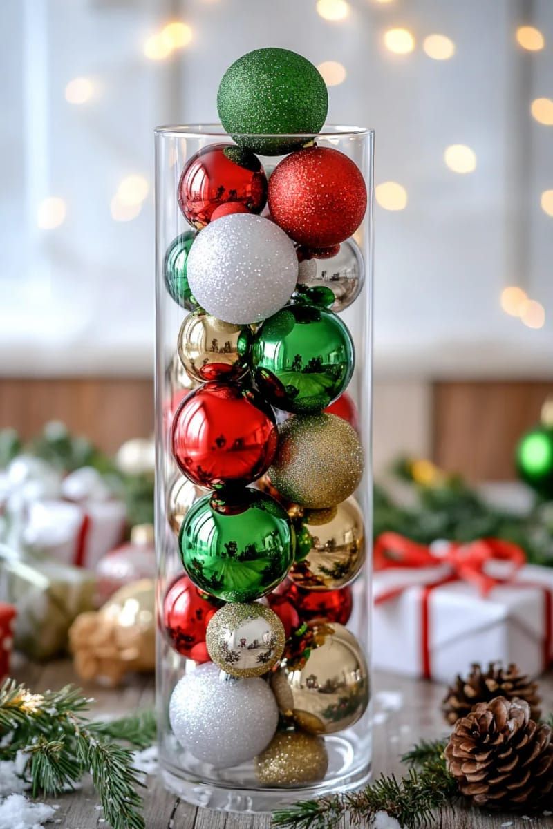 18. Tall Vase Topiary Using Dollar Store Ornaments - photo 2