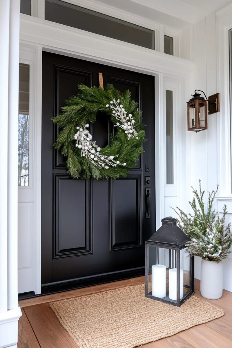 17. Scandinavian Pine Wreath with Berries and Lights - photo 2