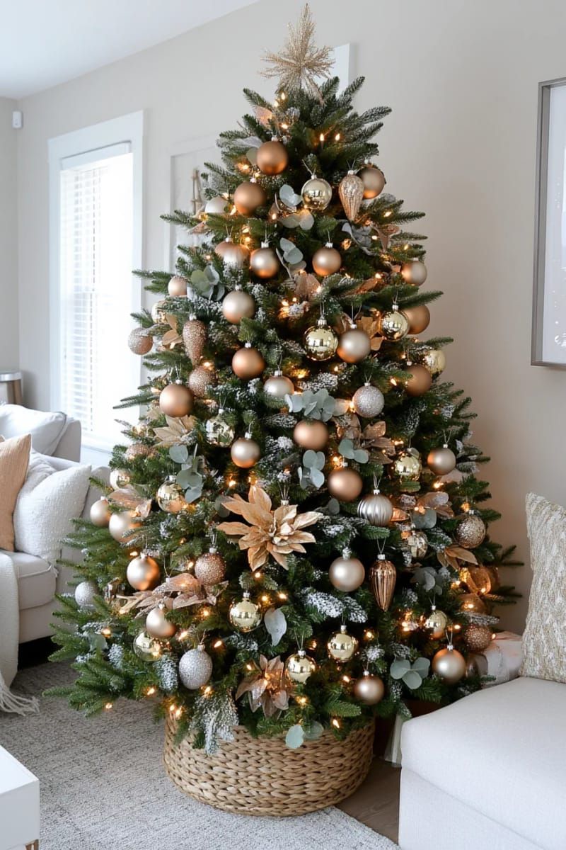 28. Champagne ornaments and eucalyptus for neutral modern decor - photo 2
