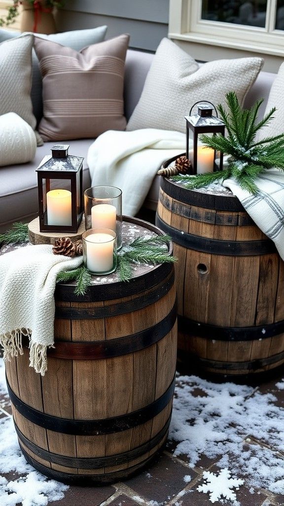 Using Wooden Barrels as Tables