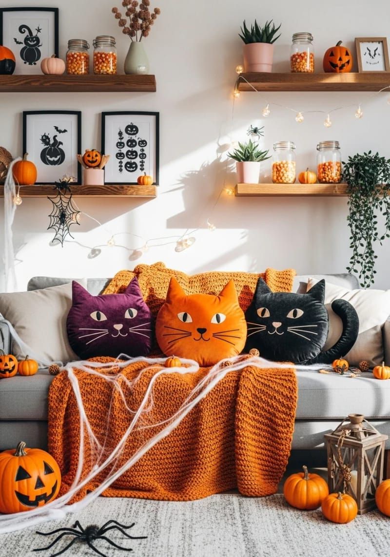 8. Plush Velvet Cat-Shaped Pillows - photo 2