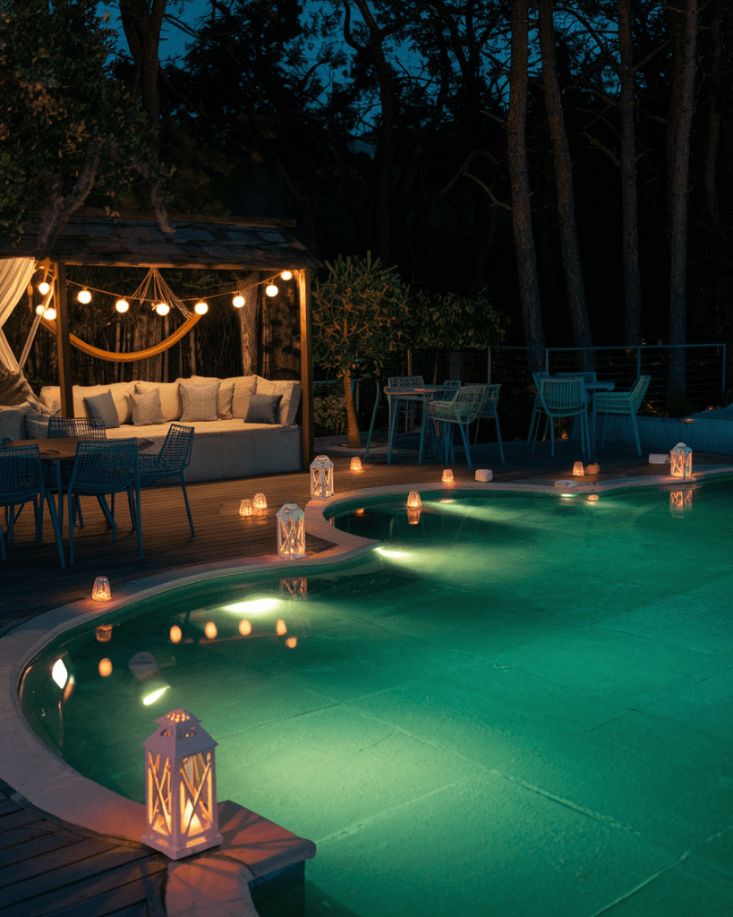 19. Dreamy Pool Illuminated by Colorful LED Lights - photo 2