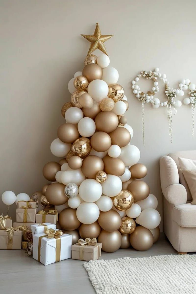 7. Gold and pearl white balloon tree - photo 2