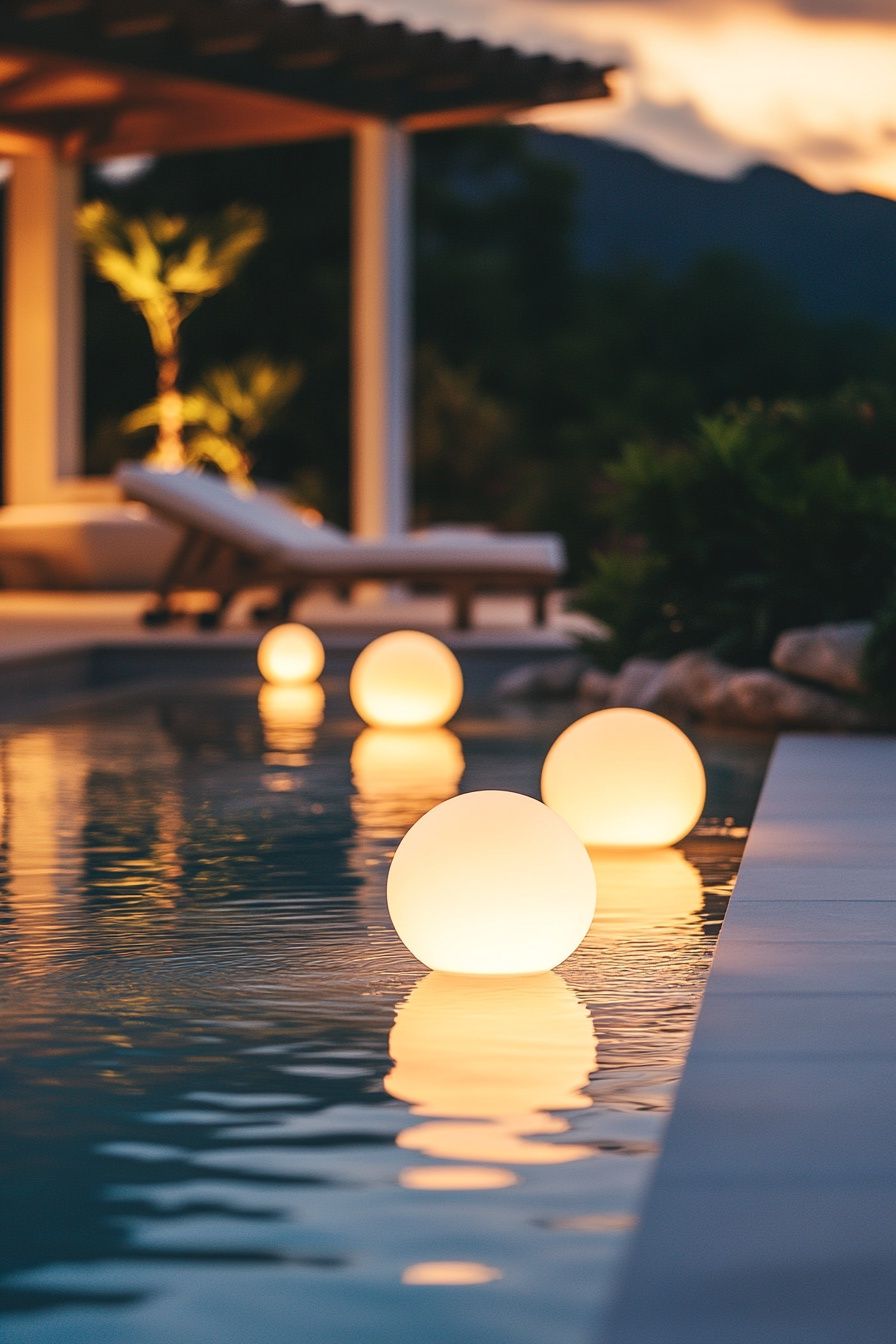 15. Add Elegance with Floating Globe Lights