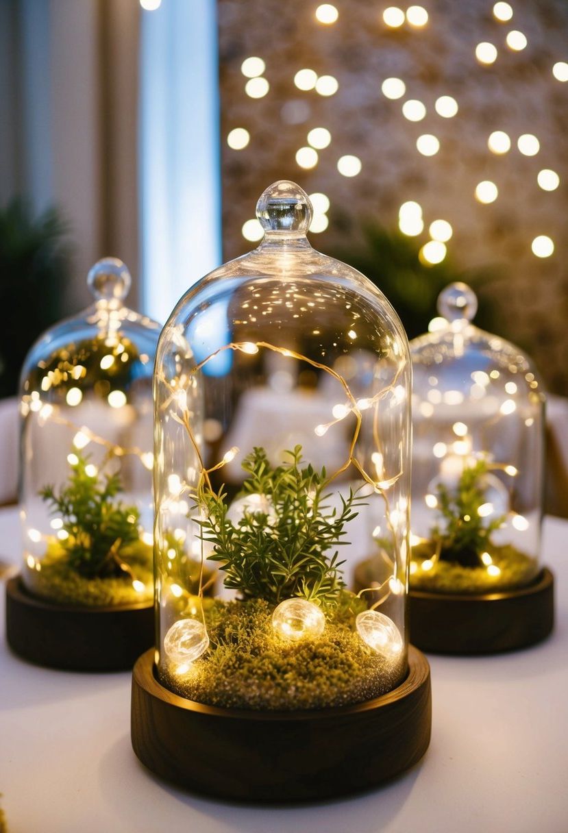 5) Place Fairy Lights Inside Terrariums