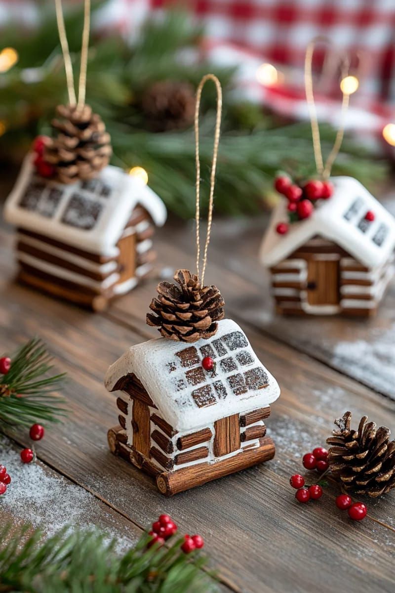 2. Mini Log Cabins from Cinnamon Sticks