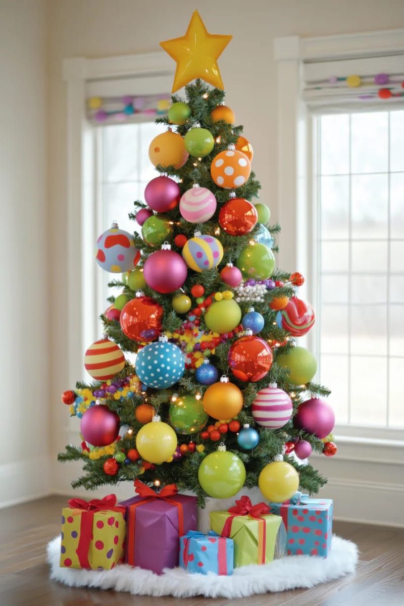19. Polka Dot Tree With Playful Garlands