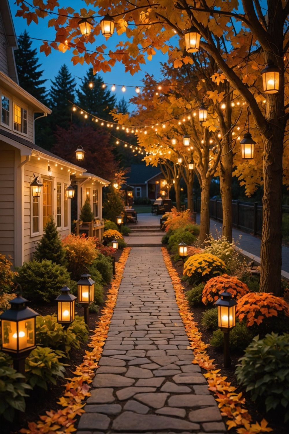 Outdoor Lighting for Fall Ambiance